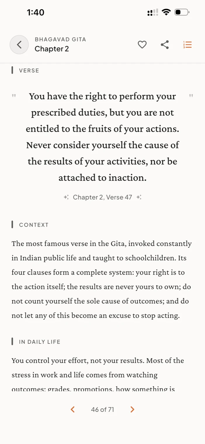 The reader in light theme